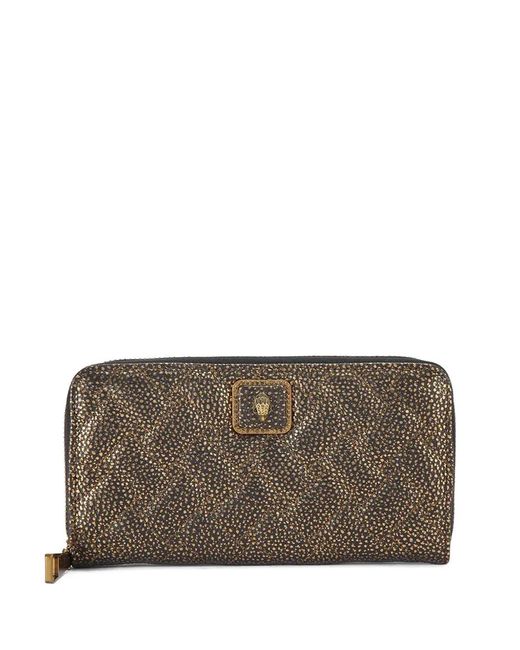 Kurt Geiger Brown Quilted Zip-Fastening Wallet