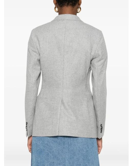 Tagliatore Gray Double-Breasted Button Detail Blazer