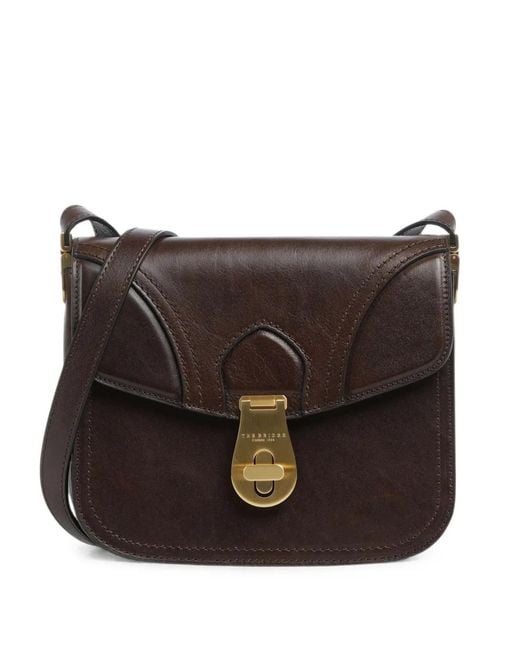 The Bridge Black Leather Twist-Lock Shoulder Bag