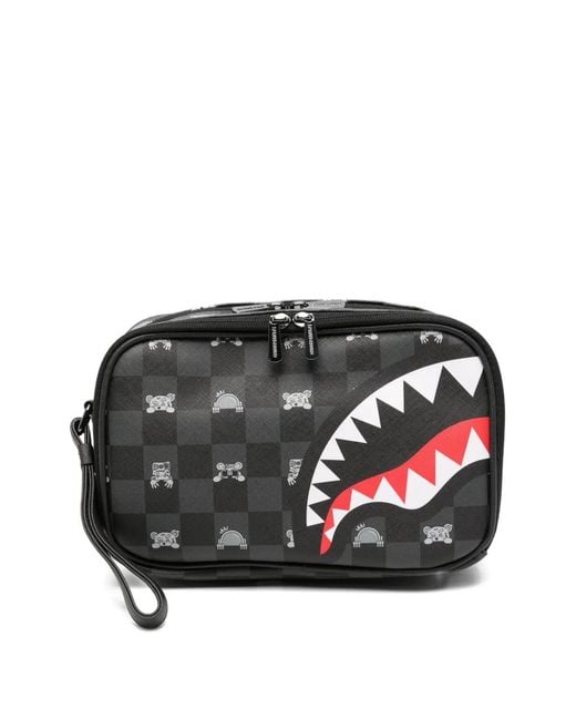 Sprayground Black Patterned Wash Bag