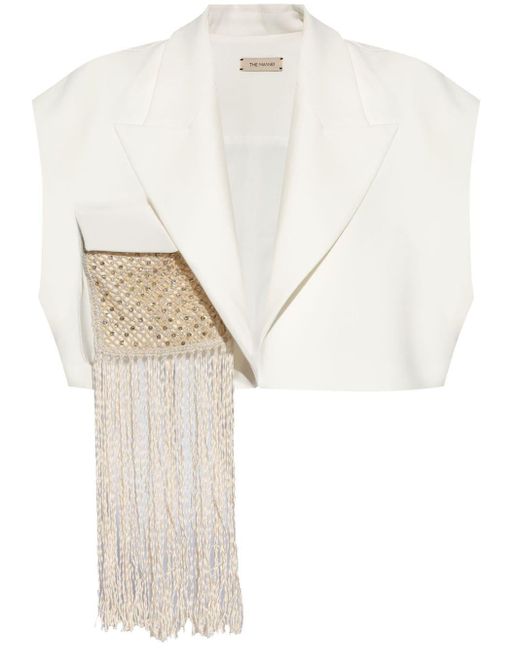 The Mannei White Edvige Cropped Waistcoat