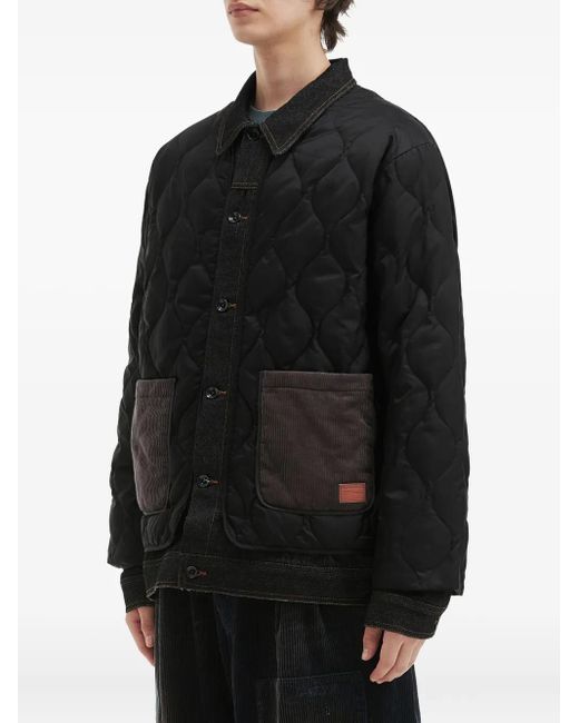 AFTERMATHS Black Quilted Padded Jacket for men