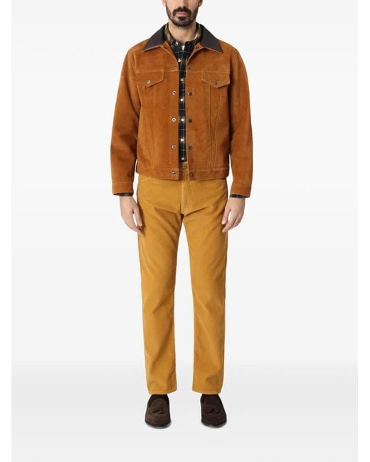 Fortela Brown Type3 Pocket Leather Jacket for men