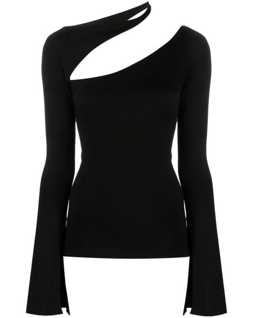 MANURI Black Sandy Cut Out-Detail Blouse