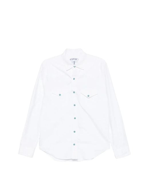 chesapeake's White Button Chest-Pocket Shirt for men