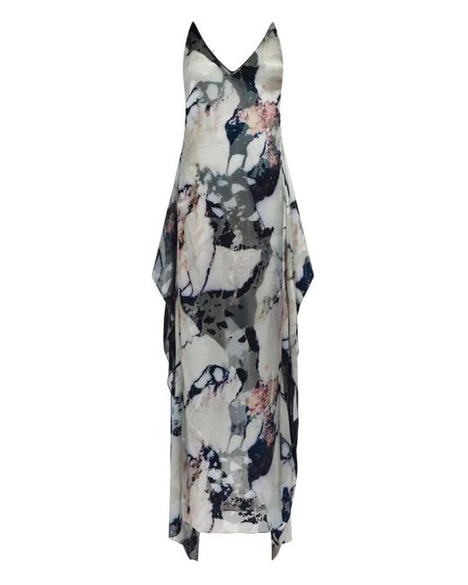 Roberto Cavalli マーブルパターン マキシドレス White