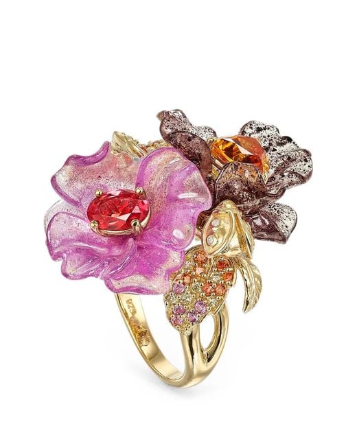 Anabela Chan Pink Blueberry & Sweet Potato Garden Sapphire And Diamond Ring