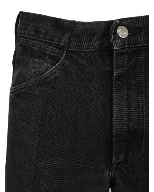 E.L.V. Denim Black Audrey Asymmetric-Hem Jeans
