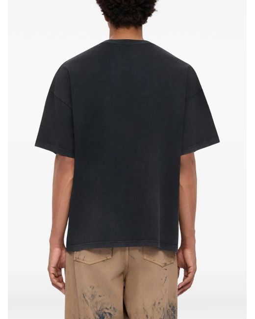 MSGM Blue T-Shirt À Imprimé Graphique for men