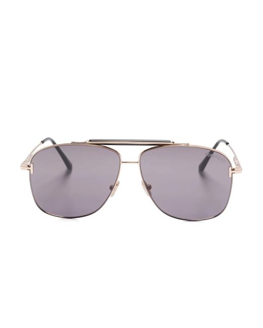 Tom Ford Metallic Jaden Pilot-Frame Sunglasses for men