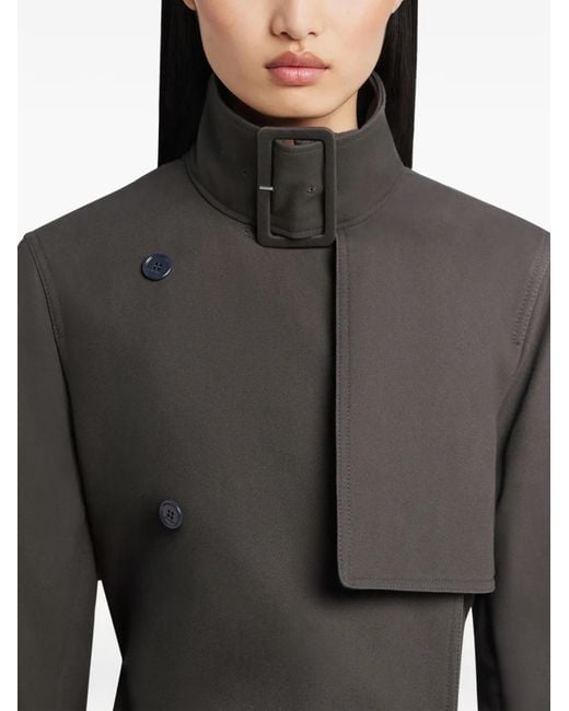 Courreges Gray Buckle Cotton Trench Coat