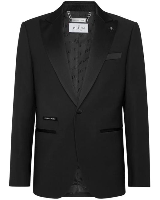 Philipp Plein Black Lord Single-Breasted Blazer for men