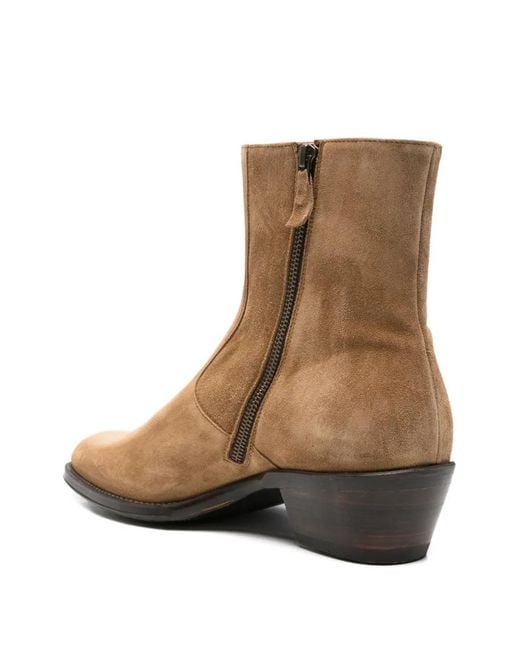 Eraldo Brown Suede Side-Zip Cowboy Boots for men