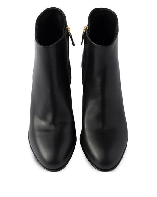 Prada Black Leather Ankle Boots 55