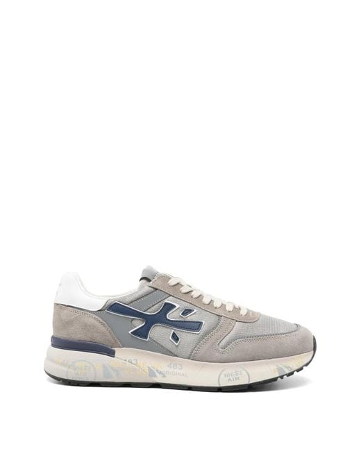 Premiata White Mick Panelled Sneakers for men