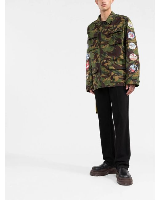 Off-White c/o Virgil Abloh Green Camou Patch Jacket for men
