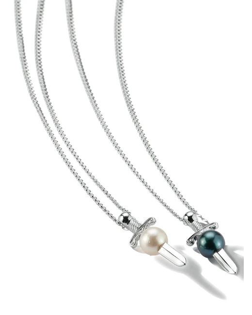 Mateo White Sword Pearl Necklace for men