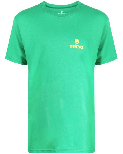 Ostrya Green Logo-Print Round-Neck T-Shirt for men