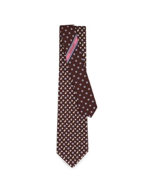 Ferragamo Purple Animal-Print Tie for men