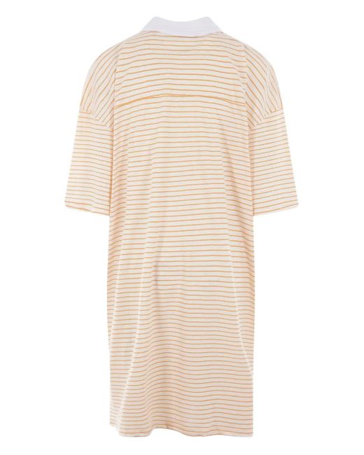 Reward If Found White Striped-Pattern Midi Dress