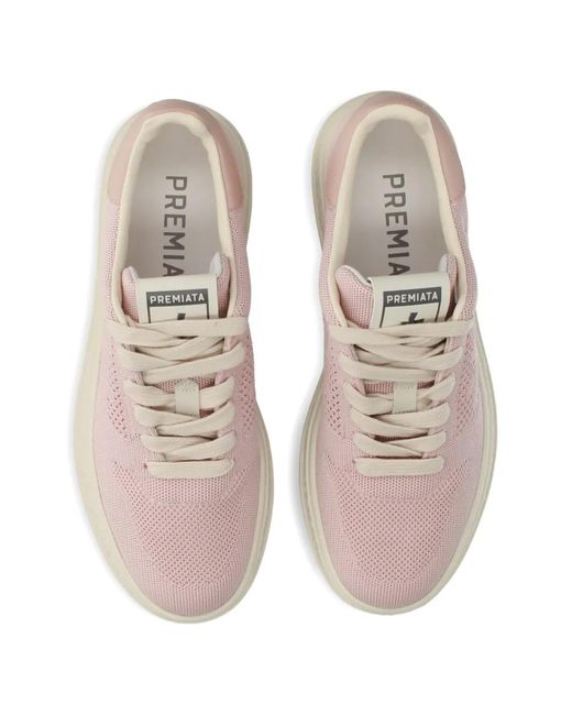 Premiata Pink Quind Sneakers Mit Logo-Patch