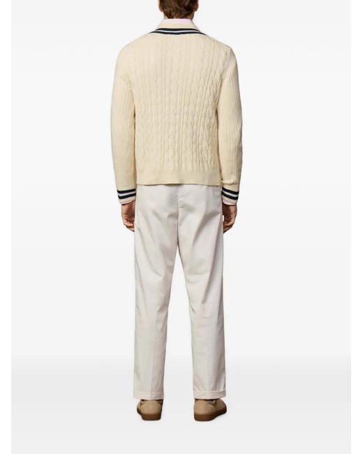 Hackett Natural Cable-Knit Cricket Sweater for men