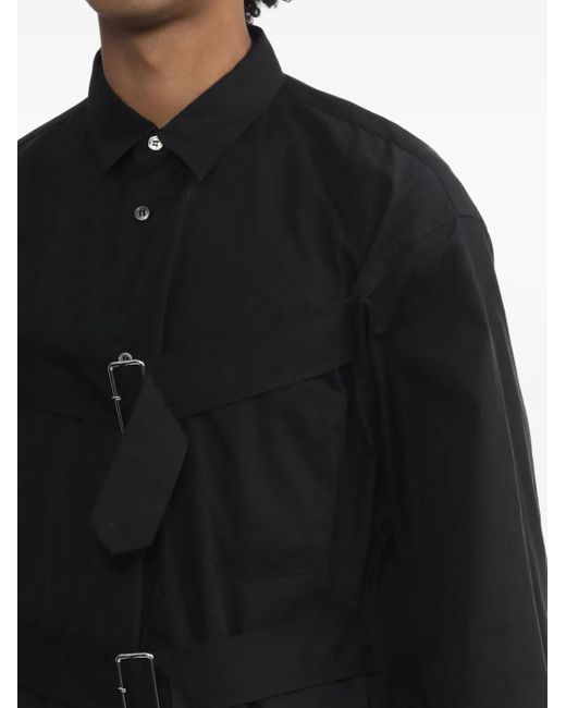 COMME DES GARÇON BLACK Black Buckled Cotton Shirt