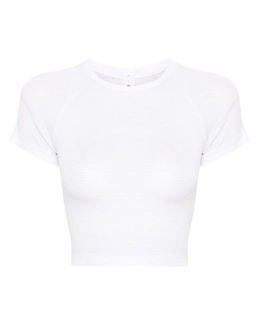 lululemon athletica White Swiftly Tech Crop Top - Women's - Recycled Polyester/nylon/spandex/elastane