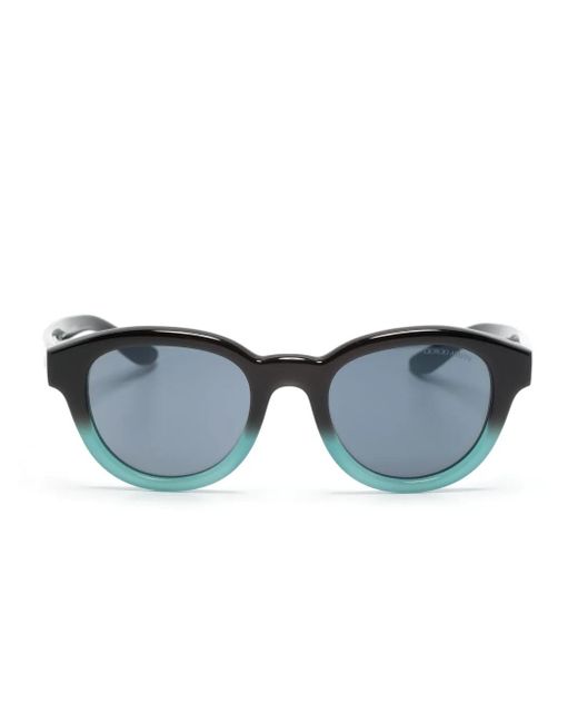 Giorgio Armani Blue Gradient Round-Frame Sunglasses