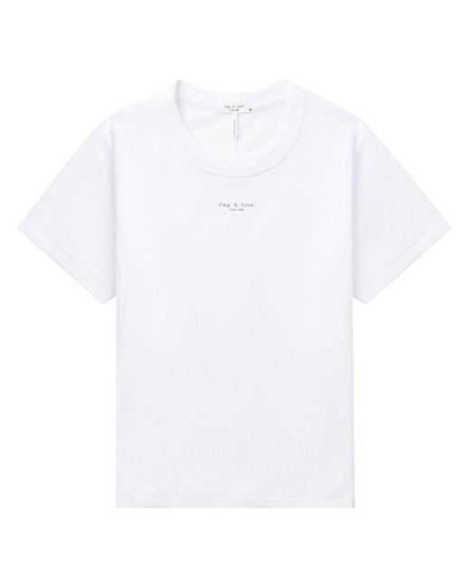 Rag & Bone White T-Shirt mit Logo-Print