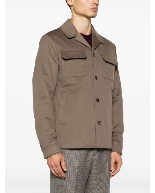 KIRED Brown Patch-Pockets Wool Jacket for men