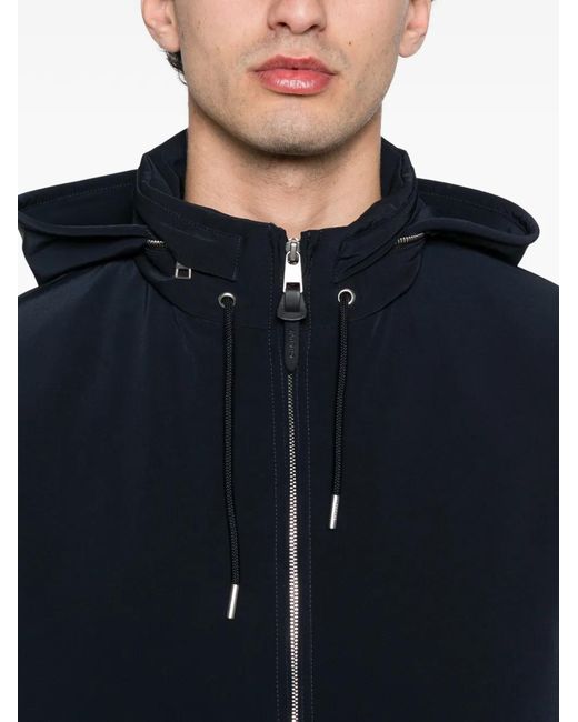 Sandro Blue Zip-Up Hooded Jacket for men