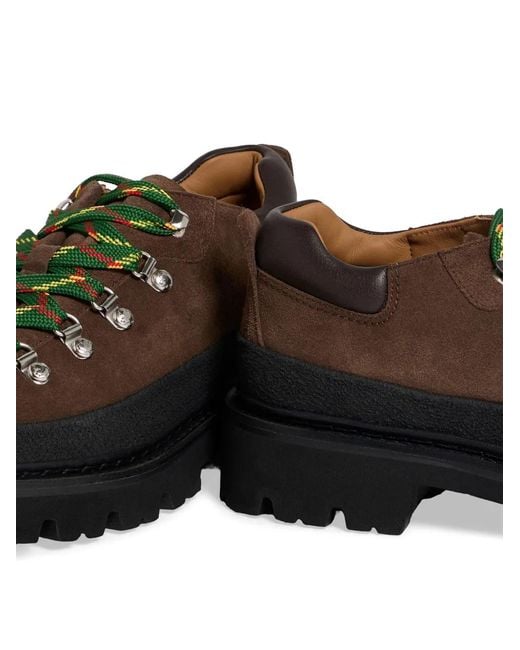 DSquared² Brown Panelled Suede Lace-Up Shoes for men