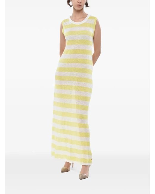 Woolrich Yellow Striped Sleeveless Dress
