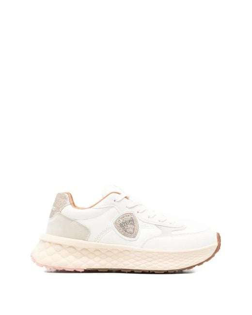 Blauer White Logo-Plaque Leather Sneakers