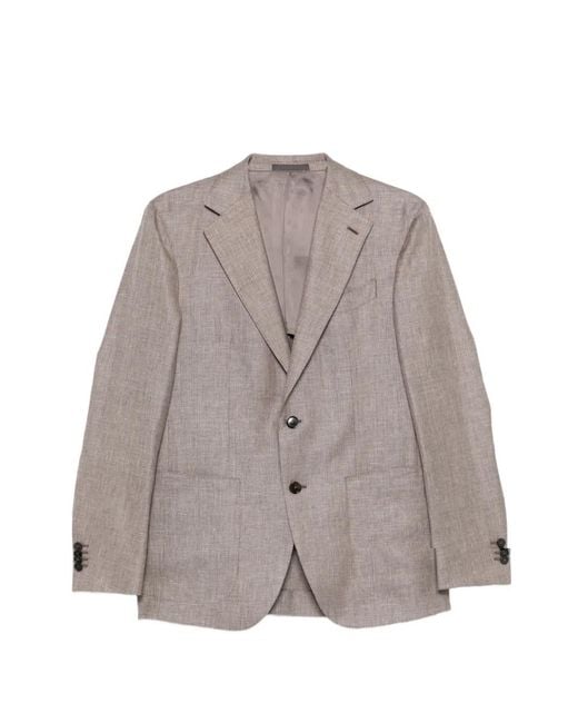 Caruso Gray Button Blazer for men