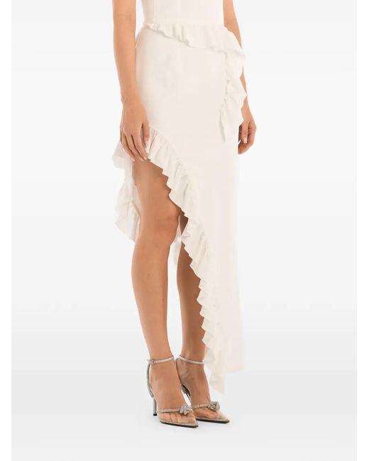 POST MERIDIEM White Ruffled Midi Dress