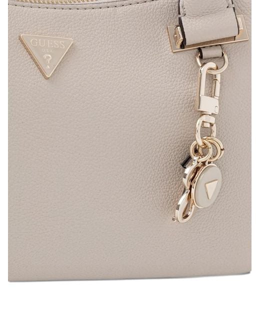 Guess Natural Evie Pebbled Logo-Plaque Tote Bag