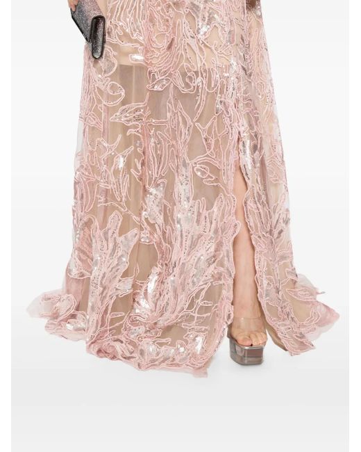 Saiid Kobeisy Pink Embroidered Gown