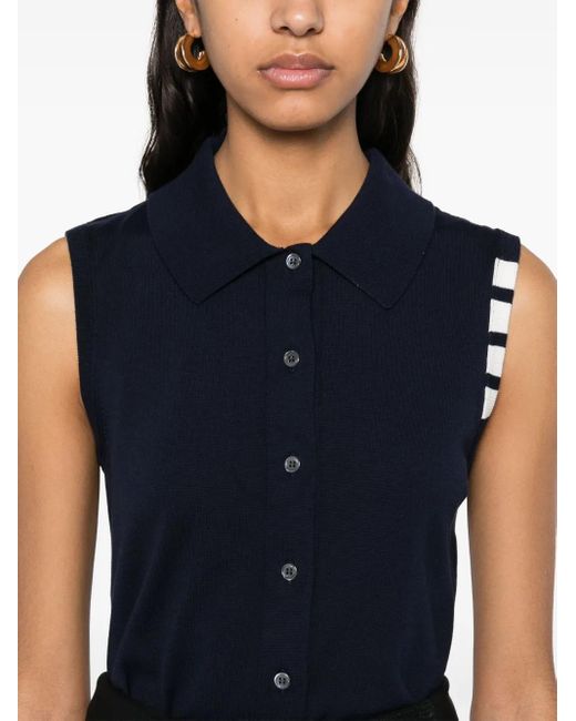 Thom Browne Blue 4Bar Cotton Top