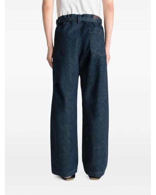 Lemaire Blue Maxi Workwear Adjustable-Strap Jeans for men