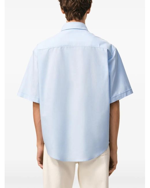AMI Blue Light Boxy Short Sleeve Cotton Shirt for men