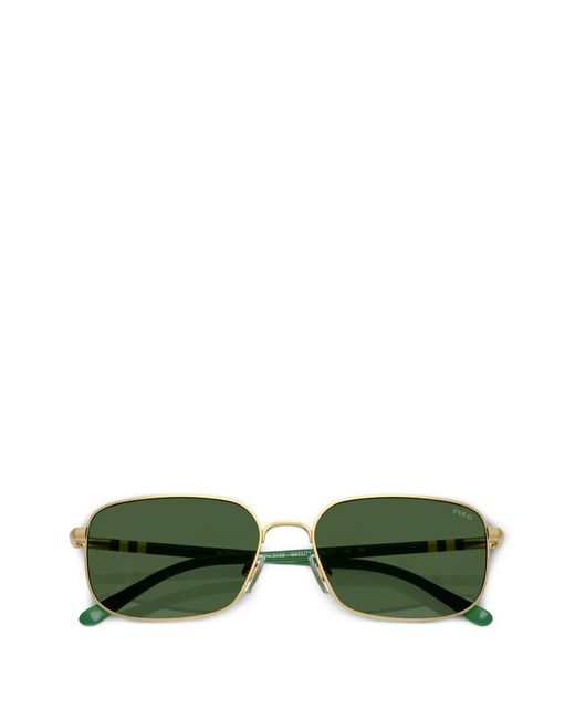 Polo Ralph Lauren Green Rectangle-Frame Sunglasses for men