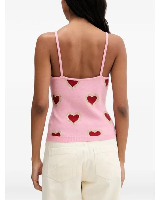 Never Fully Dressed Pink Heart-Motif String Top