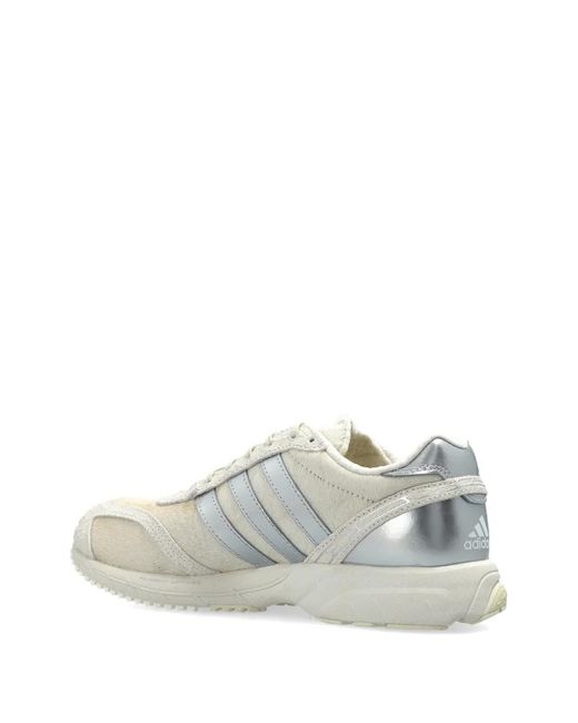 Adidas White Adizero Adios Three-Stripes Lace-Up Fastening Sneakers