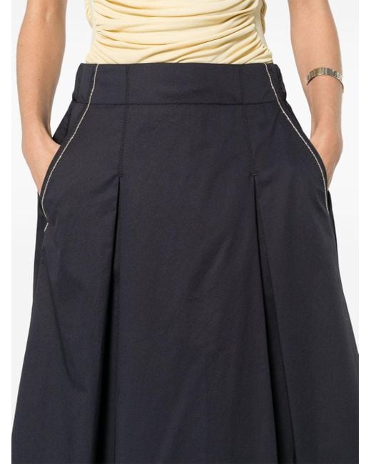 Peserico Blue Bead-detail Twill Skirt