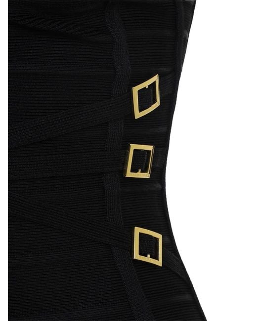 Elisabetta Franchi Black Knit Midi Dress