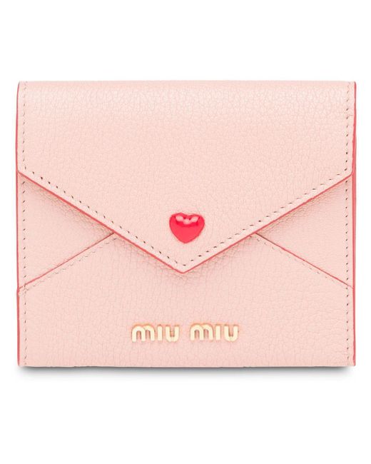 Miu Miu Pink Madras Love Envelope Card Holder