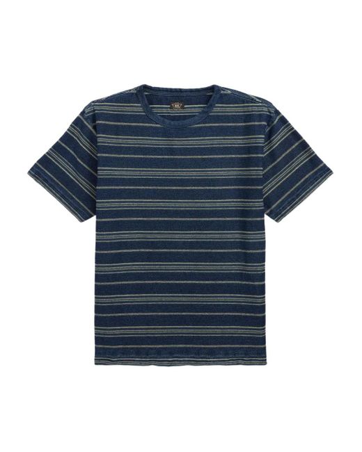 メンズ RRL ストライプ Tシャツ Blue