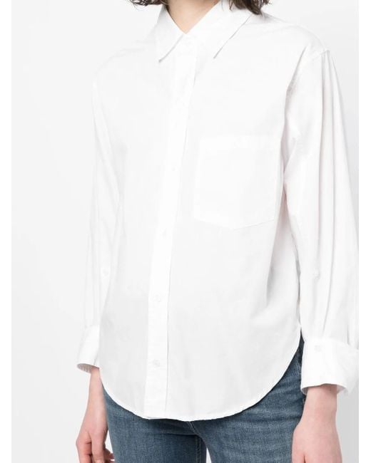 Citizens of Humanity White Button-Up Long-Sleeved Shirt
